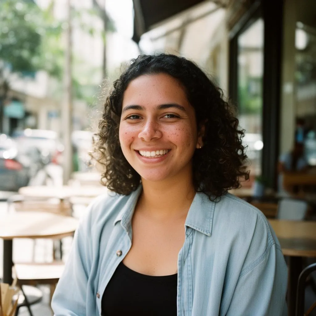 Mulher jovem sorrindo com dentes alinhados após tratamento ortodôntico