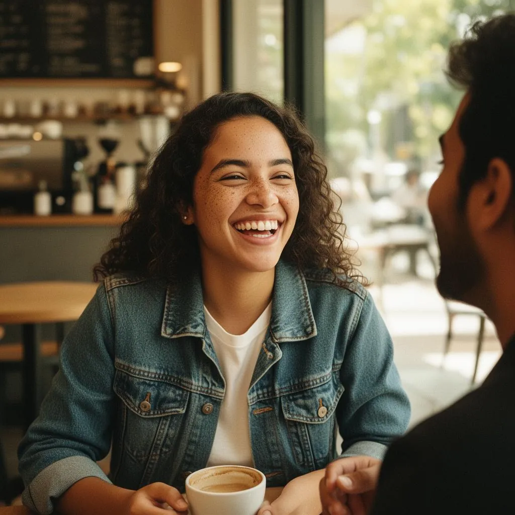 Mulher exibindo sorriso harmônico com gengivas em proporção ideal