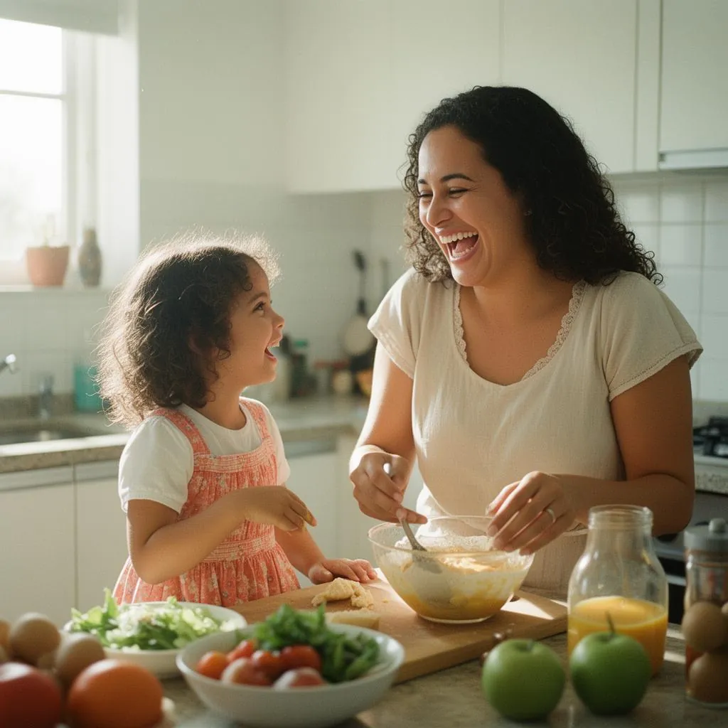 Família sorrindo com saúde bucal preservada por cuidados preventivos